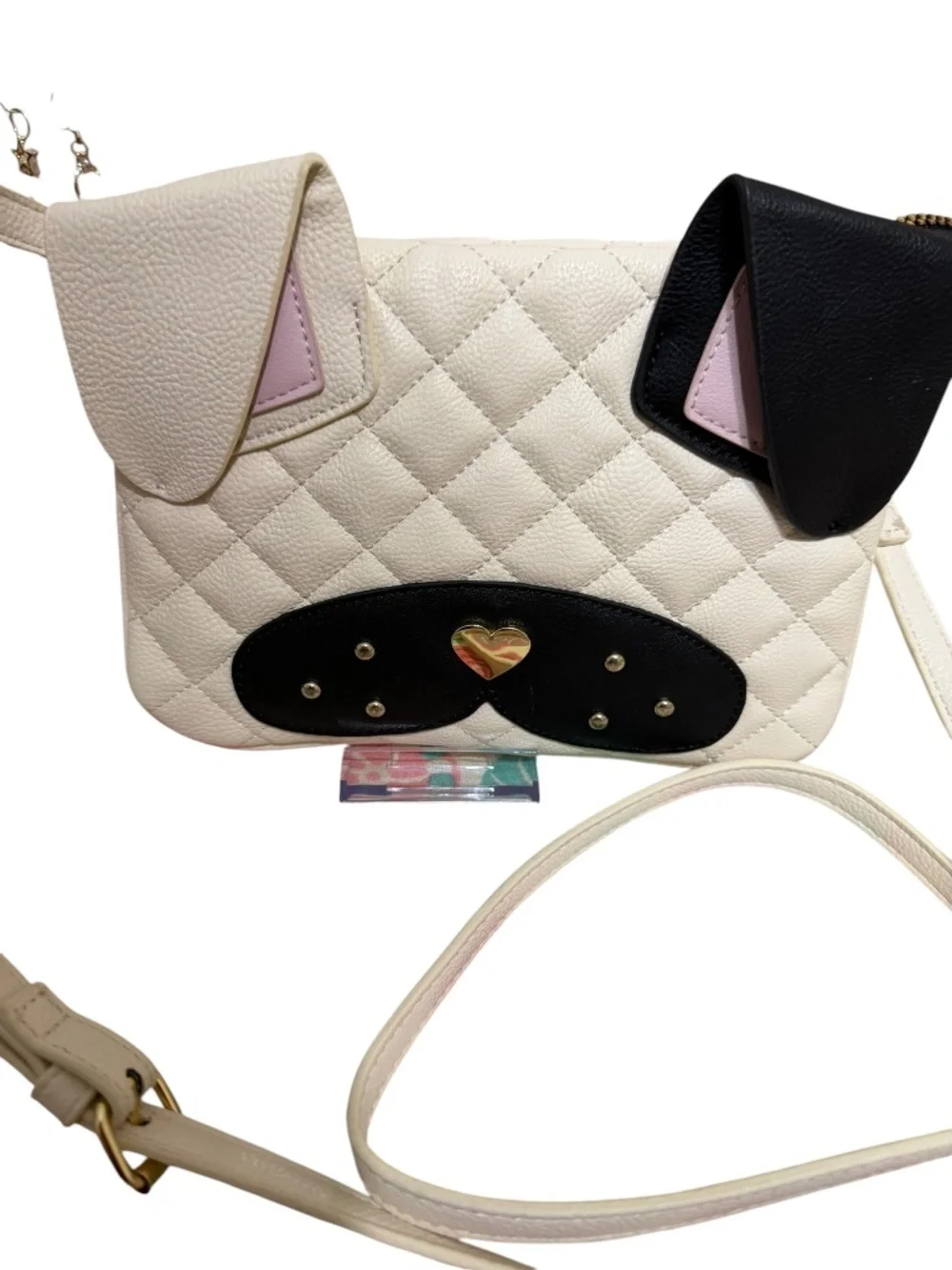 Betsey Johnson Puppy Face Crossbody – Quilted Look – Cute Bag - Picture 2 of 9
